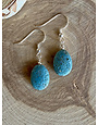 Leland Blue Oval w/Beads Sterling Earrings