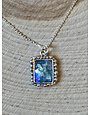 Roman Glass Beaded Rectangle Sterling Necklace