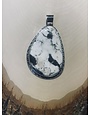 White Buffalo Stone Large Sterling Pendant