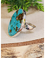 Turquoise Large Oval Sterling Ring - Sz 8