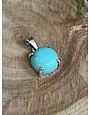 Turquoise Small Prong Set Sterling Pendant