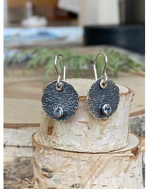 Sterling Shield & Aquamarine Earrings