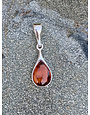 Amber Teardrop Sterling Pendant