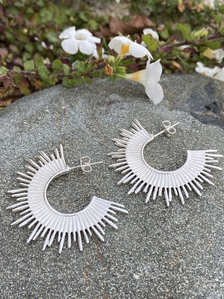 Sterling Sunburst Earrings