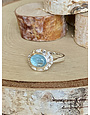 Aquamarine Double Bezel Sterling Ring Sz 8