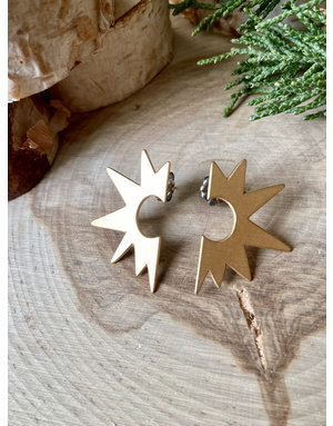 Star Posts Earrings - GP over Sterling