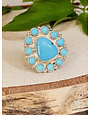 Campitos Turquoise Sterling Flower Ring Adj
