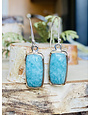 Amazonite Baguette Sterling Drop Earrings