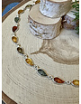 Amber Three Color Leaf Sterling Necklace