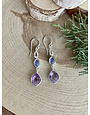 Amethyst & Moonstone Double Drop Sterling Earrings