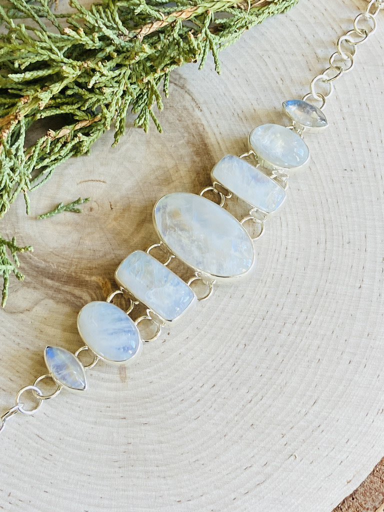 Moonstone Sterling Toggle Bracelet