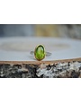 Peridot Rustic Oval Sterling Ring GP - Size 7