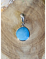 Blue Opal Ovoid Sterling Pendant RP