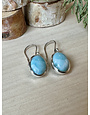 Larimar Oval Sterling Drop Earrings