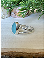 Beach Glass Ice Blue Sterling Ring Sz 9