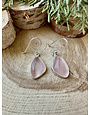 Beach Glass Pink Oviod Sterling Earrings