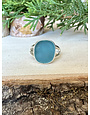 Beach Glass Aqua Sterling Ring Sz 6