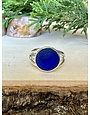 Beach Glass Cobalt Round Sterling Ring Sz 7.5
