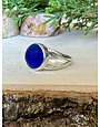 Beach Glass Cobalt Round Sterling Ring Sz 7.5