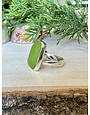 Beach Glass Large Lime Green Sterling Ring Sz 7.5