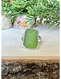 Beach Glass Lime Green Sterling Ring Sz 6.5