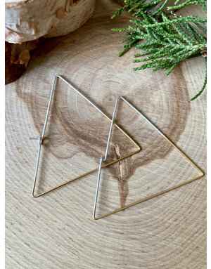 Triangle Sterling Wire Hoops - Gold Dipped