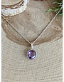 Amethyst Circle Pineapple Cut Sterling Necklace