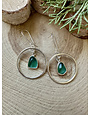 Sea Green Beach Glass Loop Sterling Earrings
