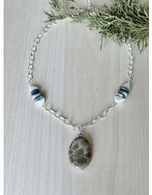 Petoskey & Leland Blue Sterling Chain Necklace