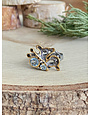 Blue Topaz w/ Sapphire Butterfly GP & RP Sterling Ring Sz 7