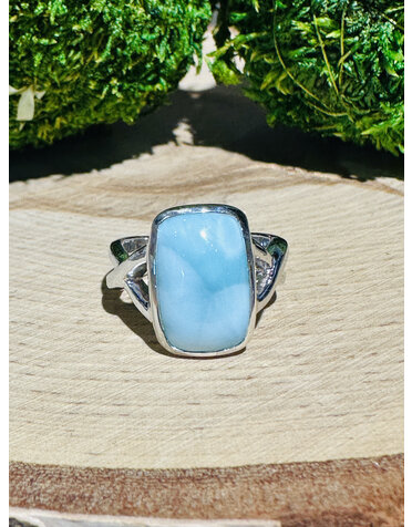 Marahlago Brie Larimar Sterling Ring Sz 8