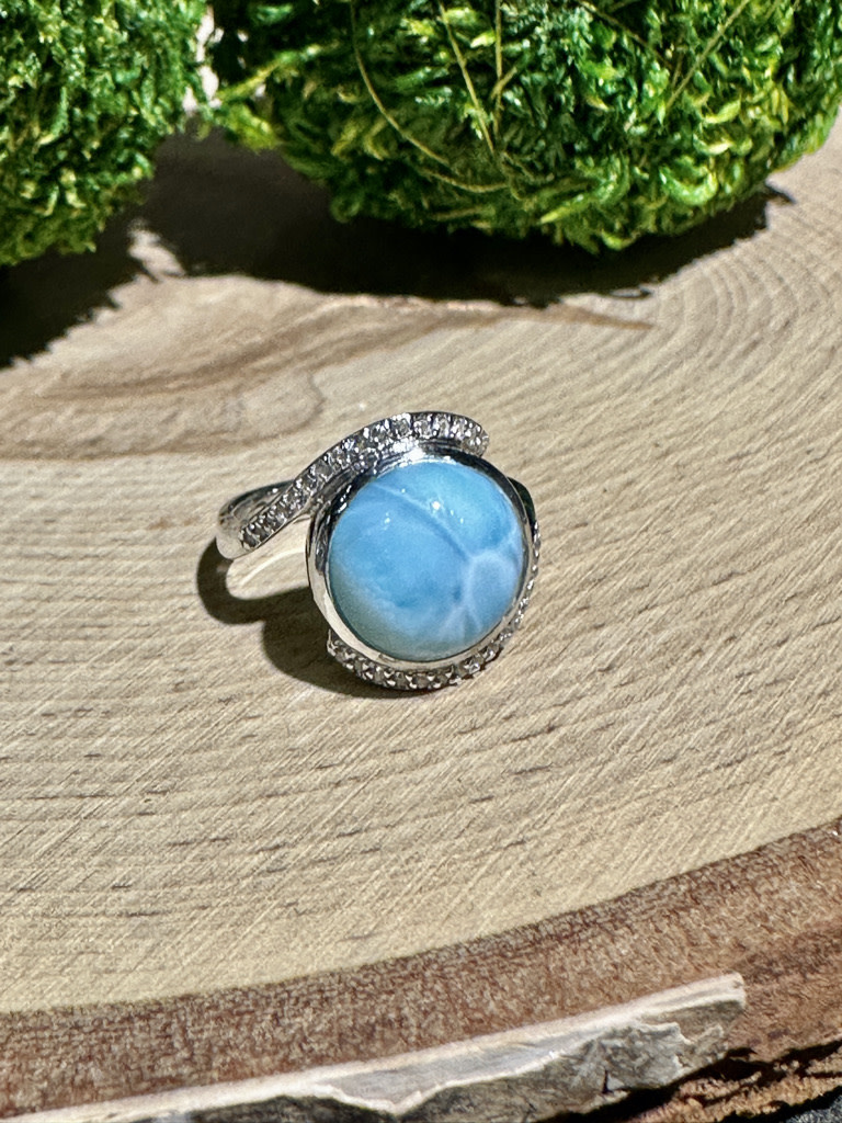 Marahlago Adella Larimar Sterling Ring Sz 7