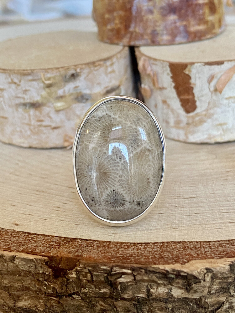 Petoskey Large Oval Sterling Ring Adj.