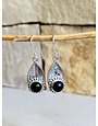 Onyx Shield Sterling Drop Earrings