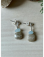 Petoskey Stone & Glass Sterling Post Earrings