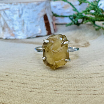 Nugent Rough Citrine Sterling Ring Sz 7