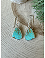 Turquoise Wedge Sterling Drop Earrings