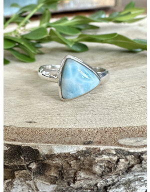 Larimar Triangle Sterling Ring Sz 9.5