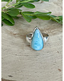 Larimar Long Pear Sterling Ring Sz 5