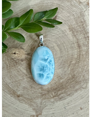 Larimar Oval Sterling Pendant