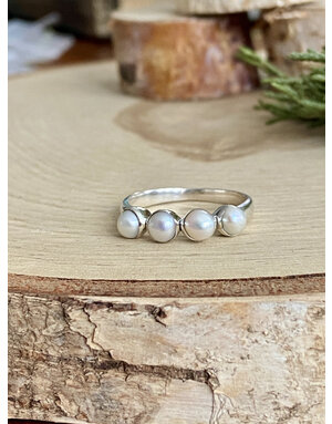 Four Pearl Sterling Ring