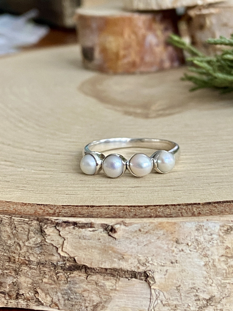 Four Pearl Sterling Ring