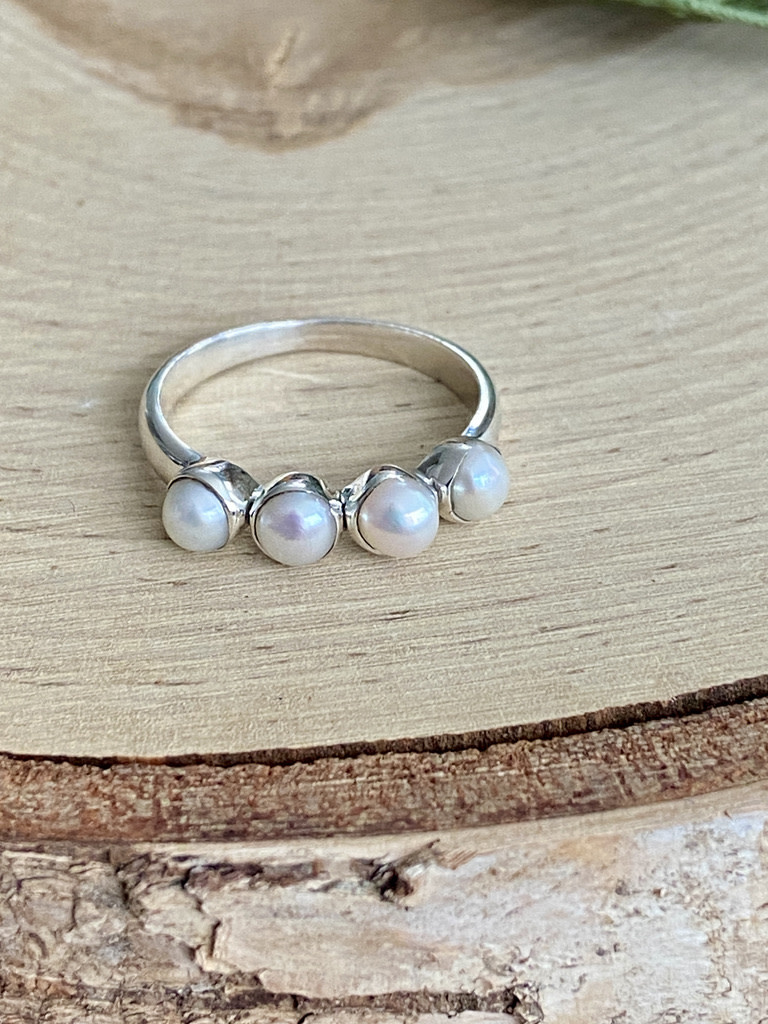 Four Pearl Sterling Ring