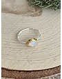 Dainty Pear Opal GP Sterling Ring Sz 9