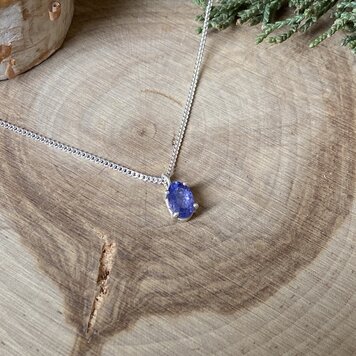 Dainty Tanzanite Sterling Necklace Dainty Tanzanite Sterling Necklace