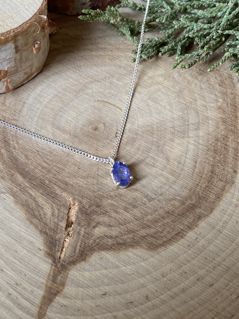 Dainty Tanzanite Sterling Necklace