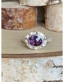 Amethyst Double Bezel Sterling Ring Sz 8