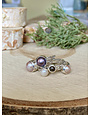 Multi Pearls & Bands Sterling Rings Sz 6.5