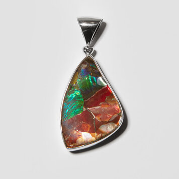 Ammolite Sterling Large Wedge Pendant Ammolite Sterling Large Wedge Pendant