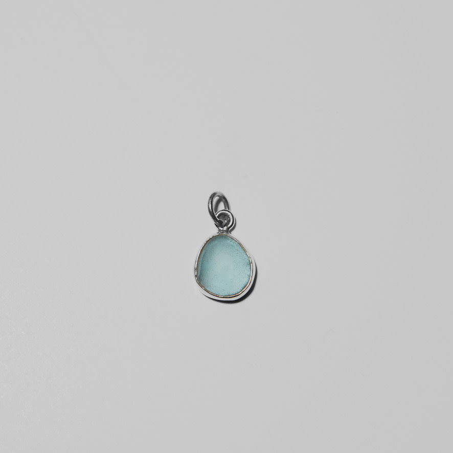 Beach Glass Ice Blue Pendant